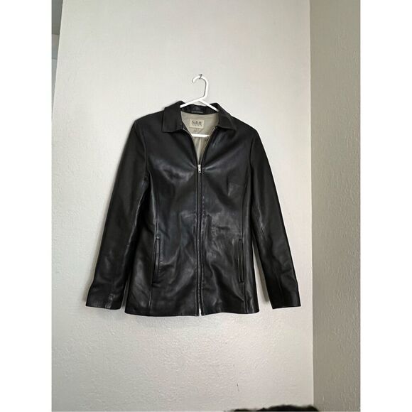 SARAY soft buttery Leather Jacket S modest demure professional - Picture 1 of 4